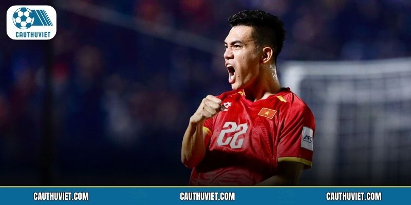 Tiền đạo Tiến Linh trong màu áo đội tuyển quốc gia